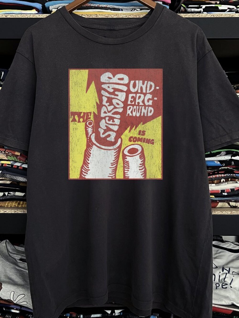1999 Stereolab Underground Washed Black Tee